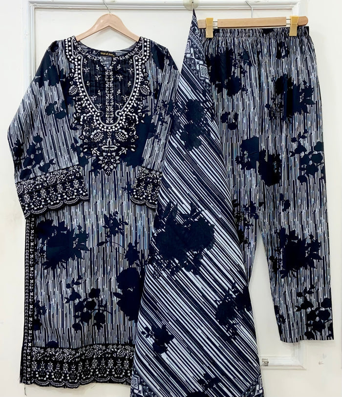 Premium Black | 3PC Lawn D-665