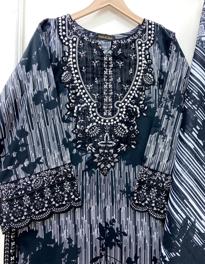 Premium Black | 3PC Lawn D-665