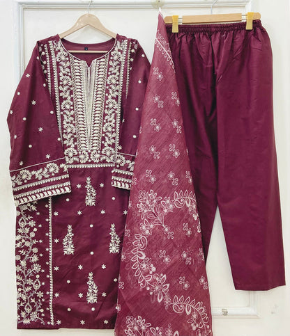 Premium Embroidered | 3PC D-729