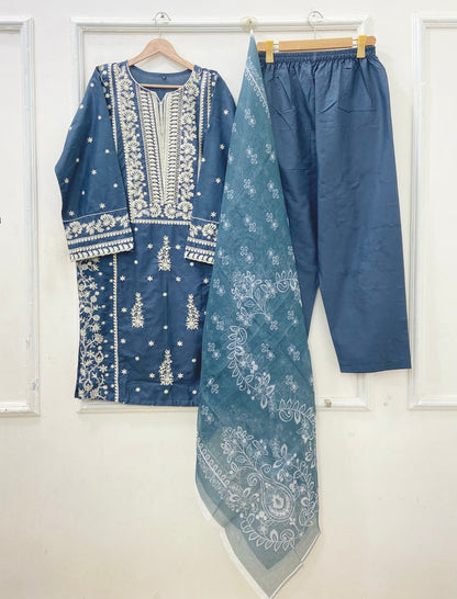 Premium Embroidered | 3PC D-729