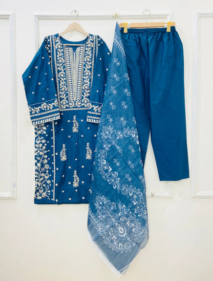 Premium Embroidered | 3PC D-729