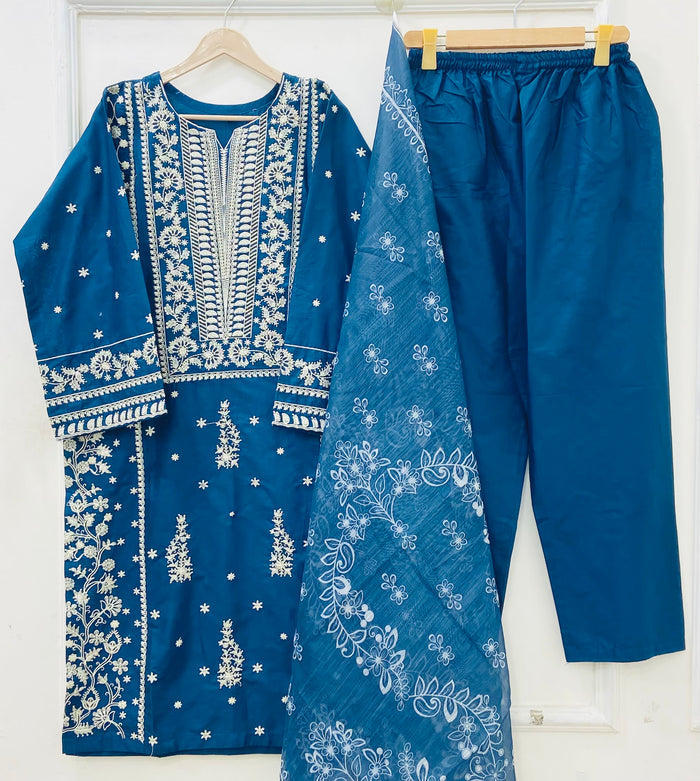 Premium Embroidered | 3PC D-729