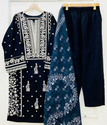 Premium Embroidered | 3PC D-729