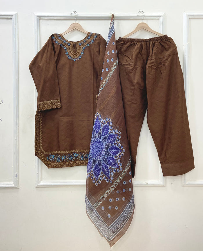 Premium Farshi | 3PC Cotton D-629