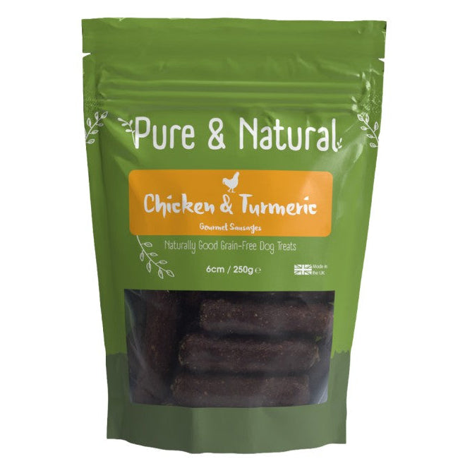 Pure & Natural: Chicken & Turmeric Sausages 6cm x 250gm