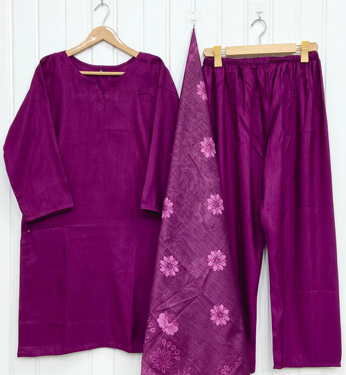 Roohi | Floral Dupatta 3PC D-843