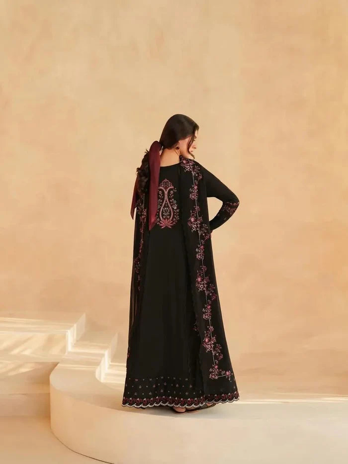 Siyah | Frock 3PC D-696