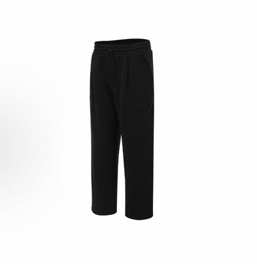 Black adidas St Warm track pants with elastic waistband and tapered leg