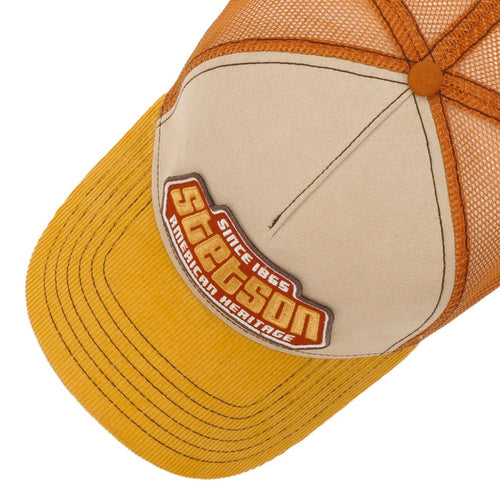 Stetson 1865 Brickstone Trucker Cap - Beige / Rust