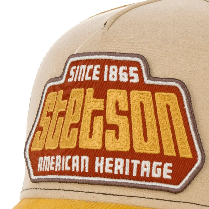 Stetson 1865 Brickstone Trucker Cap - Beige / Rust