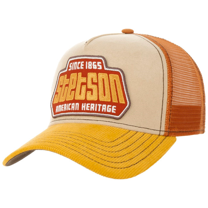 Stetson 1865 Brickstone Trucker Cap - Beige / Rust
