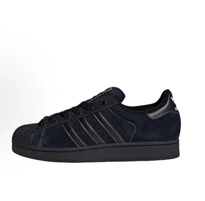 Adidas Superstar II low-top sneakers, dark upper with three stripes and lace closure