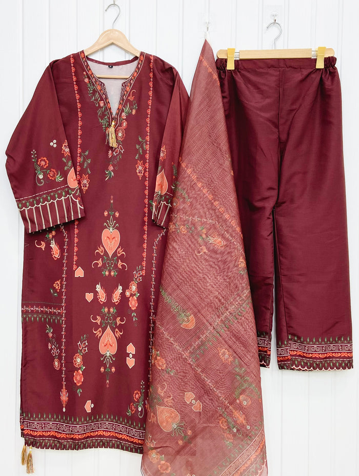 Wine | Long Co-ord Set D-738