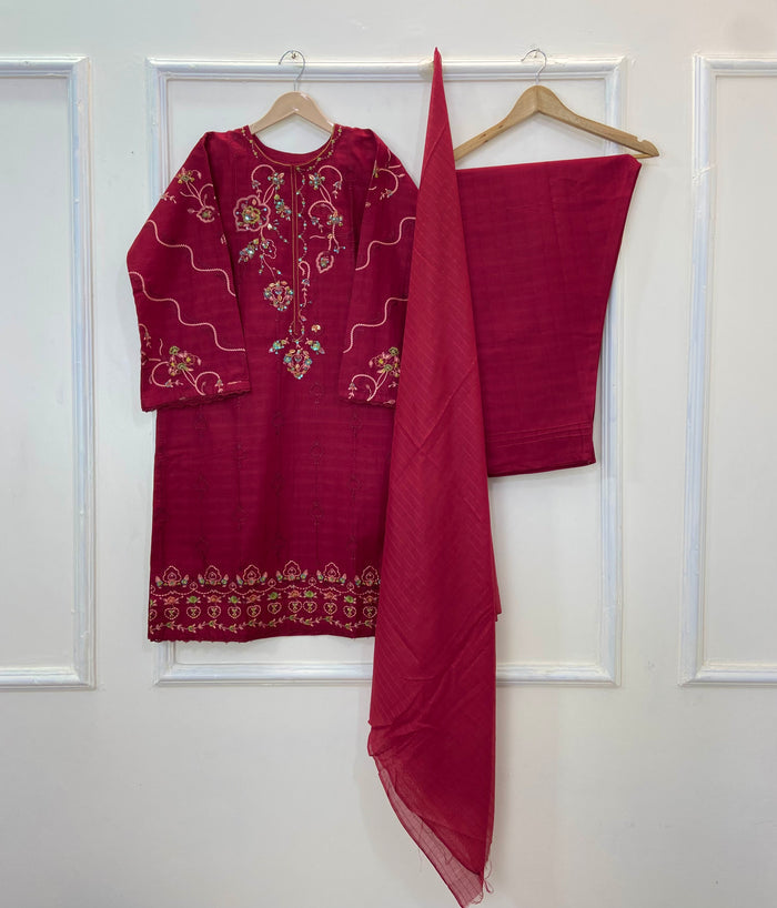 Winter’s Embroidered Pret 3PC (HandMade) (Winter Cotton) D-221